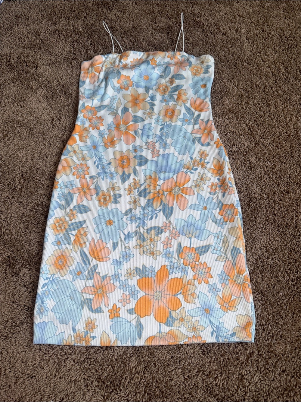 Derek heart orange and blue floral dress